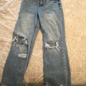 Altar'd State Light Blue Distressed Straight Leg Jeans